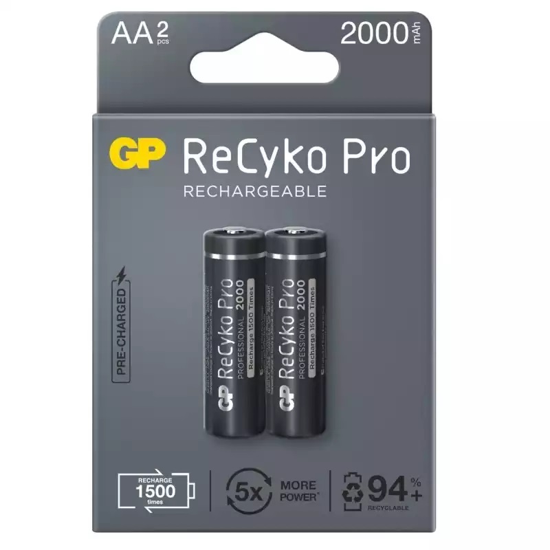 BATERIA / PILA RECARGABLE PRO AA MOD- GPRHC212B308 ( PACK - 02 UND ) 2000 MAH REF. 186820 MARCA GP