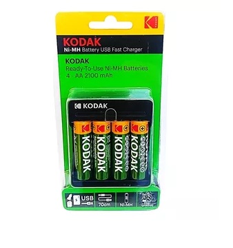 CARGADOR DE BATERIAS RECARGABLE NI-MH AA X 2 750 MAH + AAA X 2 300 MAH REF. 6111 / 424263 KODAK