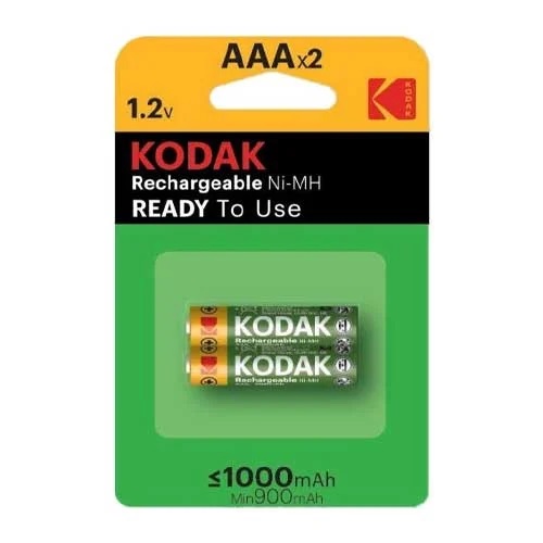 BATERIAS RECARGABLE NI-MH AAA X 2 UND 1.2V 1000 MAH MOD. 30954021 REF. 6102 / 429916 MARCA KODAK