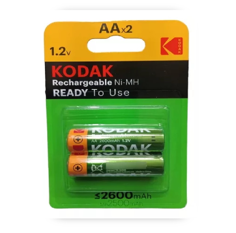 BATERIAS RECARGABLE NI-MH AA X 2 UND 1.2V 2600 MAH REF. 6100 / 30955080 / 017946 MARCA KODAK