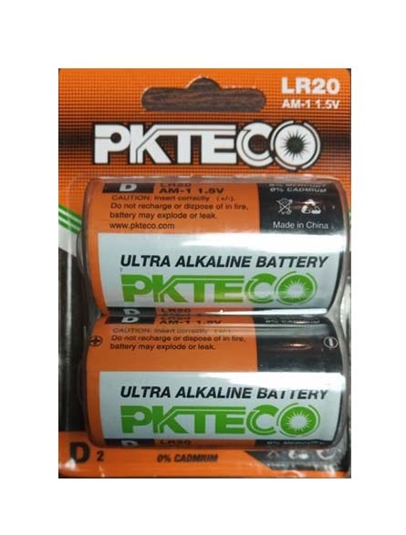 BATERIA TIPO D ULTRA ALKALINE MODELO LR20 AM-1 1.5V MARCA PKTECO