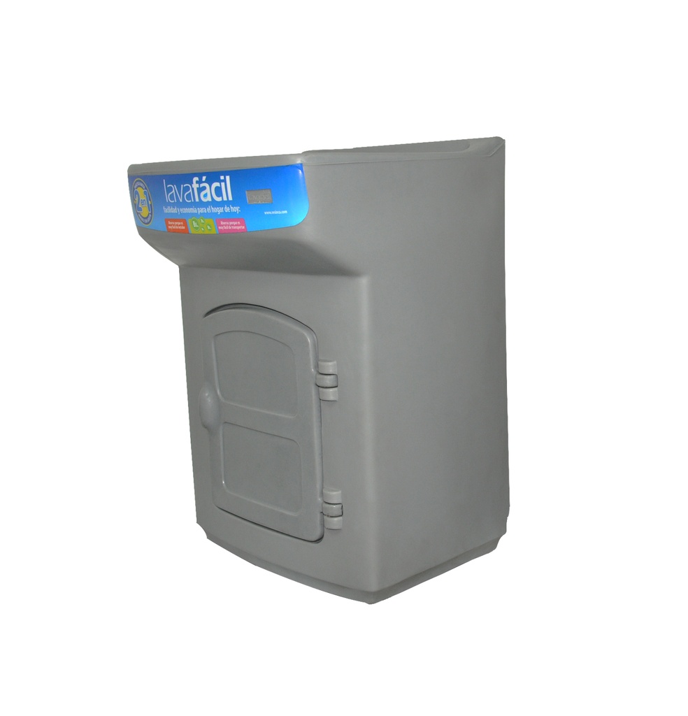 BATEA PLASTICA CON GABINETE MOD. LAVAFACIL GRANDE (67 X 69 X 89 CM) GRIS MOD.66 / 01200147 MARCA RESINCA