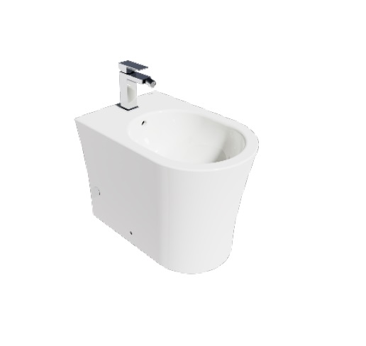 BIDET NEO ROUND AL PISO BIDE COLOR BLANCO BRILLANTE REF. NV-WC2173 MARCA NOVA