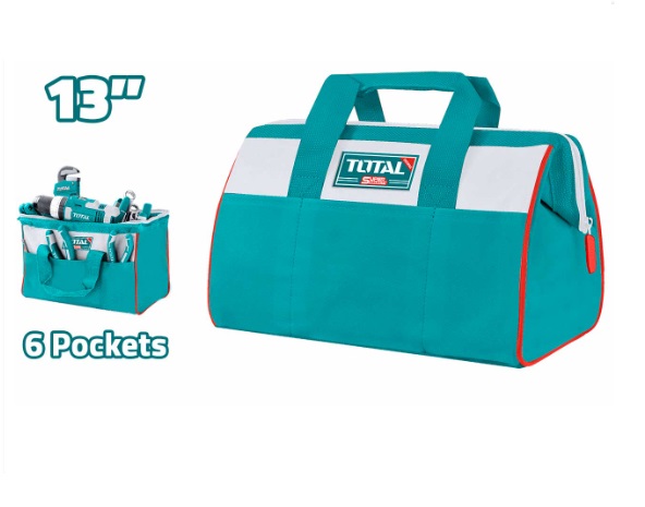 BOLSO PARA HERRAMIENTAS 13" 6 BOLSILLOS REF. THT261325 / 850625 MARCA TOTAL TOOLS