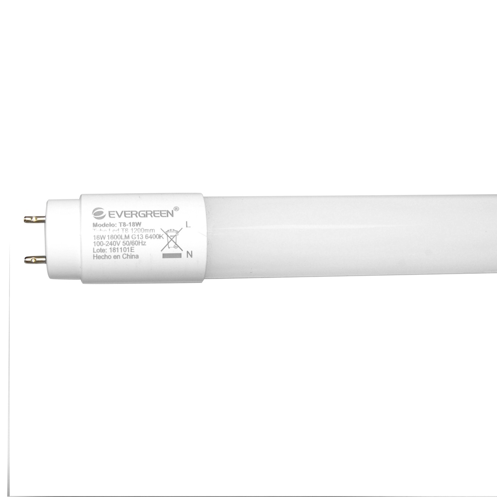 BOMBILLO T8 LED 120 CM 18 W AC 100 - 240 V BF REF. 11372 MARCA EVERGREEN