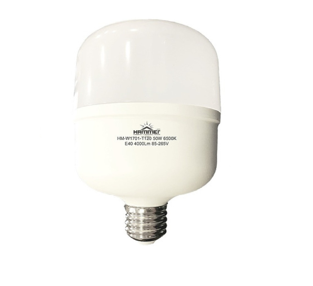 BOMBILLO INDUSTRIAL BULBO LED SOCATE 50 W E40 6500 K AC 85 - 265 V REF. .HW-W1701 MARCA HAMMER