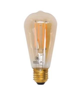 BOMBILLO LED VINTAGE DIMERIZABLE ST19 7.5 W 2.200 K E27 110 V MOD.T19VTGK COD.301116 MARCA HEA LIGHT