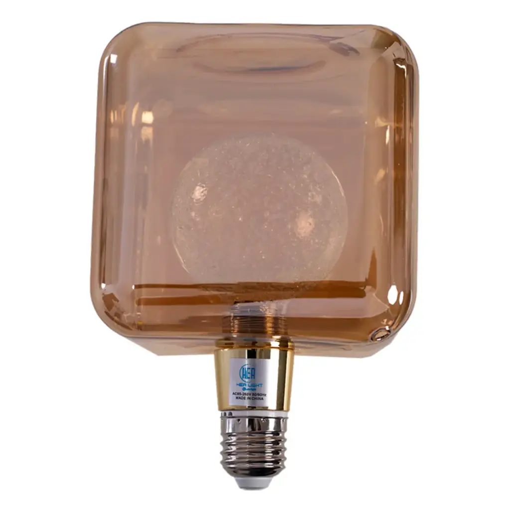 BOMBILLO LED VINTAGE NO DIMEABLE 3 W E27 85-265V CUBO AMBAR REF. BOM03105 / 004776 MARCA HEA LIGHT
