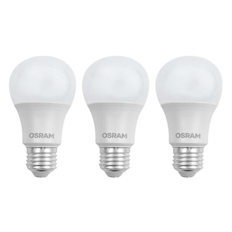 BOMBILLO LED BULBO A19 CAJA 3 PZAS E27 8,5W 6.000K 800 LM REF. 80379 COD.912870 MARCA LEDVANCE OSRAM