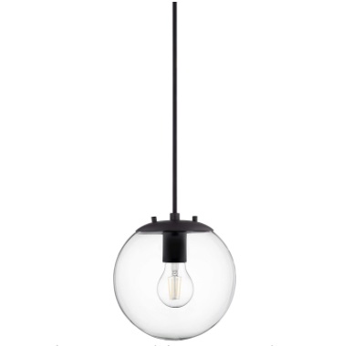 LAMPARA COLGANTE DE TECHO MOD. ESFERA C/BOMBILLO REF. LL-P201-BLK MARCA LINEA DI LIARA