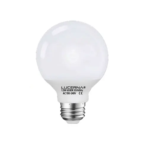 BOMBILLO LED TIPO GLOBO 12 W E-27 6500 K ( LUZ FRIA ) MULTV 100 - 240 V REF. 172775 MARCA LUCERNA