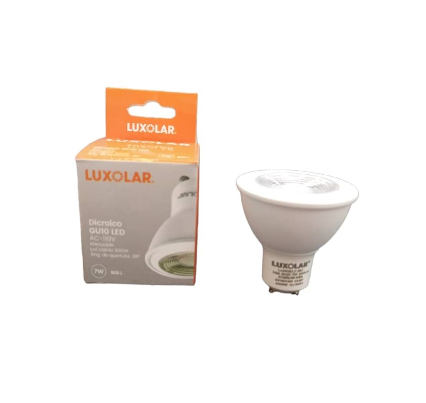 BOMBILLO LED DICROICO ATENUABLE / DIMERIZABLE GU10 7W AC120V 3000K REF.LUXGU.7BC COD-006265 LUXOLAR