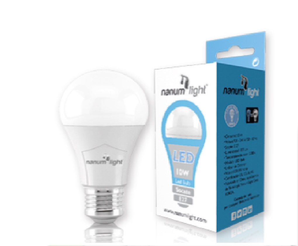 BOMBILLO TIPO BULBO LED A60 10W 6500K REF. 2020521853 MARCA NANUM LIGHT