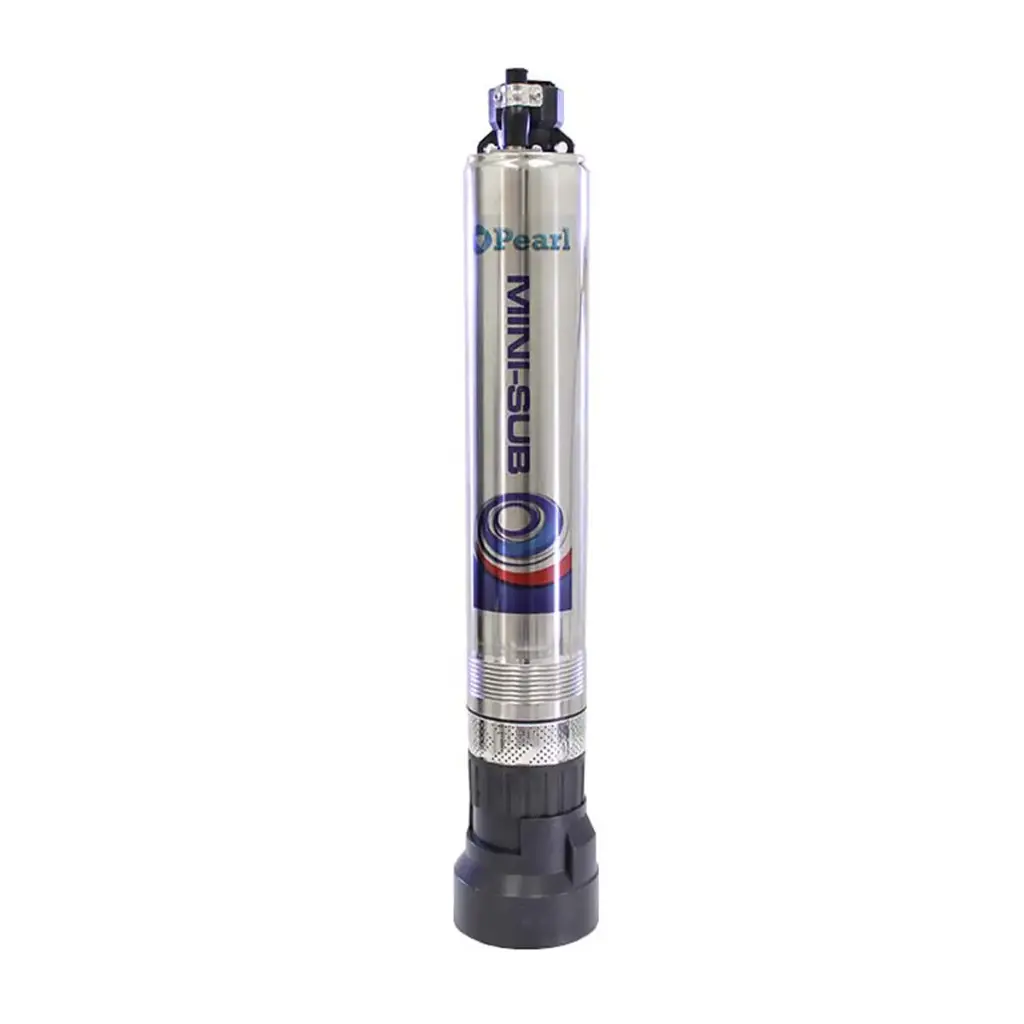 BOMBA SUMERGIBLE MULTIETAPAS 0.5 HP 1 1/4" 115V 94LTS/MIN 51MTS MONOFASICA MOD. MINI-SUB05 REF. 4MSP05A16S MARCA PEARL