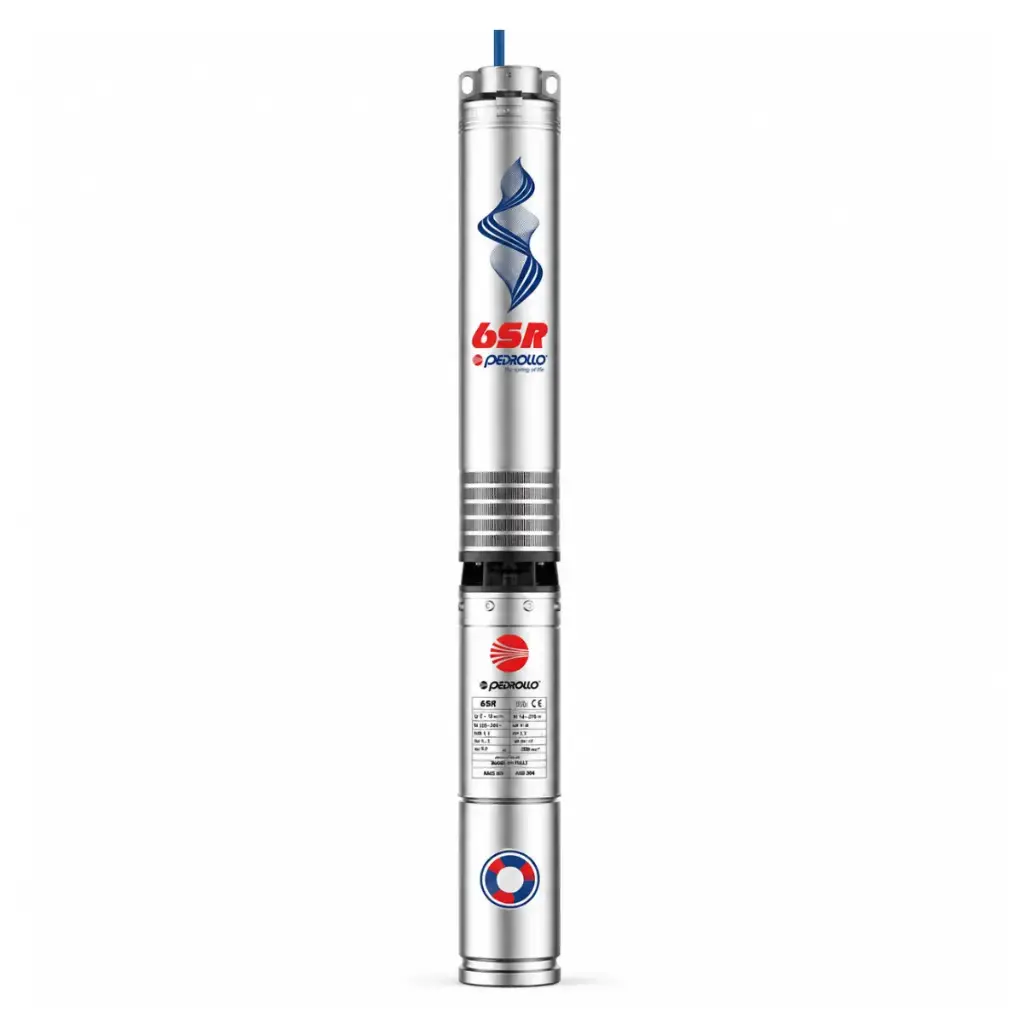 BOMBA SUMERGIBLE POZO PROF. 7.5 HP 6" - SALIDA 3" 220V TRIF. REF. 6SR70G/75 + 6PD/7.5 PEDROLLO
