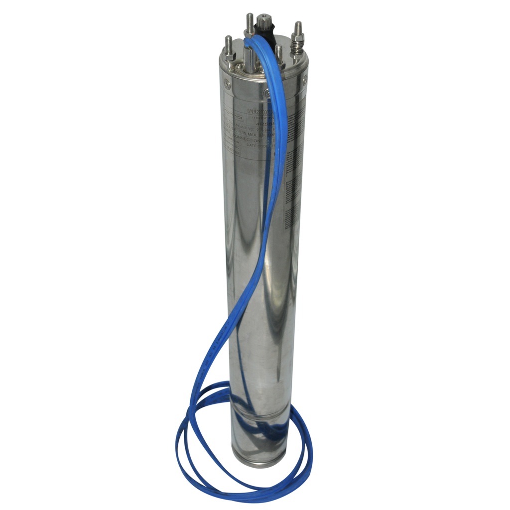 BOMBA SUMERGIBLE 4" 7.5 HP 5.5 KW 207 -244 V PH 3 60 HZ SERIAL MOTOR S/N R2200001363-0086 MARCA SAVA