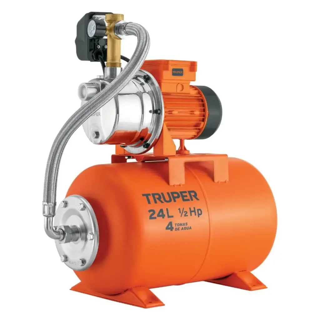 BOMBA HIDRONEUMATICA DE 1/2HP 24 LTS C/ BOMBA TIPO JET REF. 10077 MARCA TRUPER