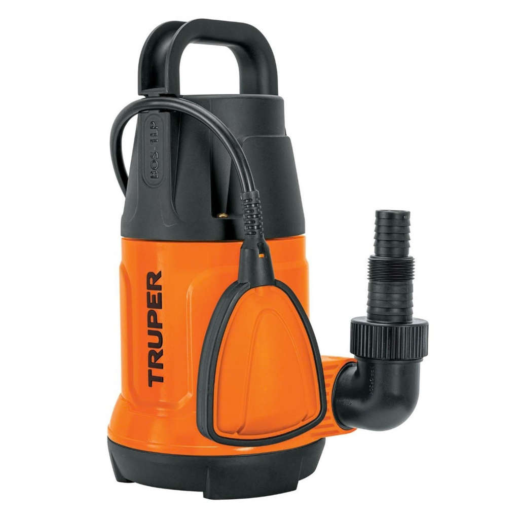 BOMBA SUMERGIBLE PLAST. A/LIMP 1" 1 HP 750W PROF. 8 MTS MOD. BOS-1L REF. 12602 MARCA TRUPER