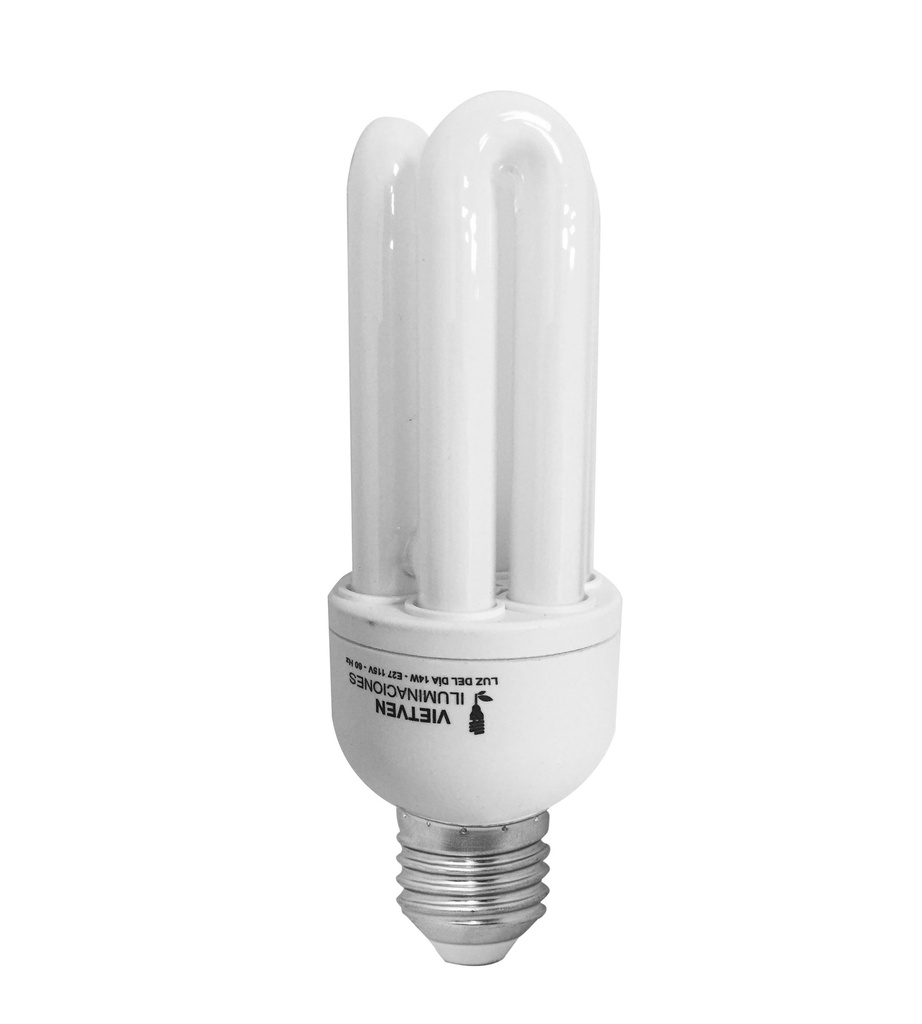 BOMBILLO AHORRADOR 3 U T3 14 W E27 6000 K MARCA VIETVEN