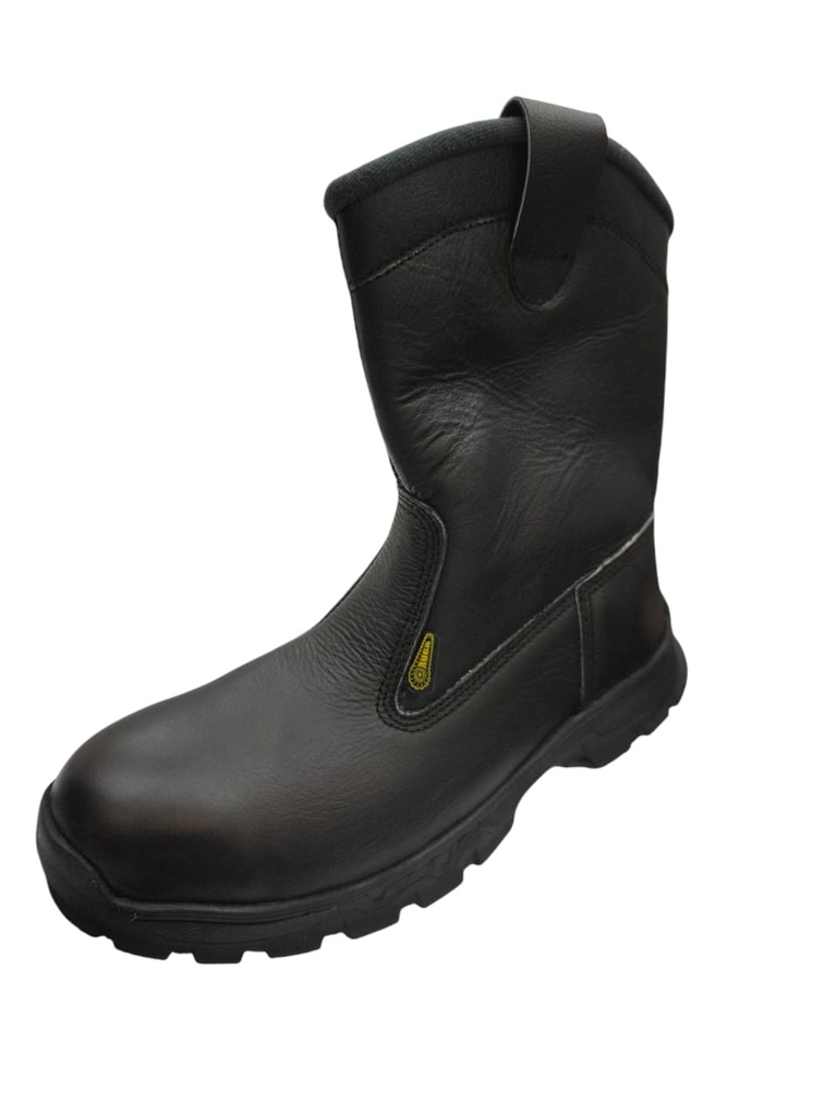 BOTA DE SEGURIDAD SOLDADOR TALLA 41 DE NAPA NEGRO SUELA POLI. CON PUNTERA REF. 1022-B MARCA ORUGA