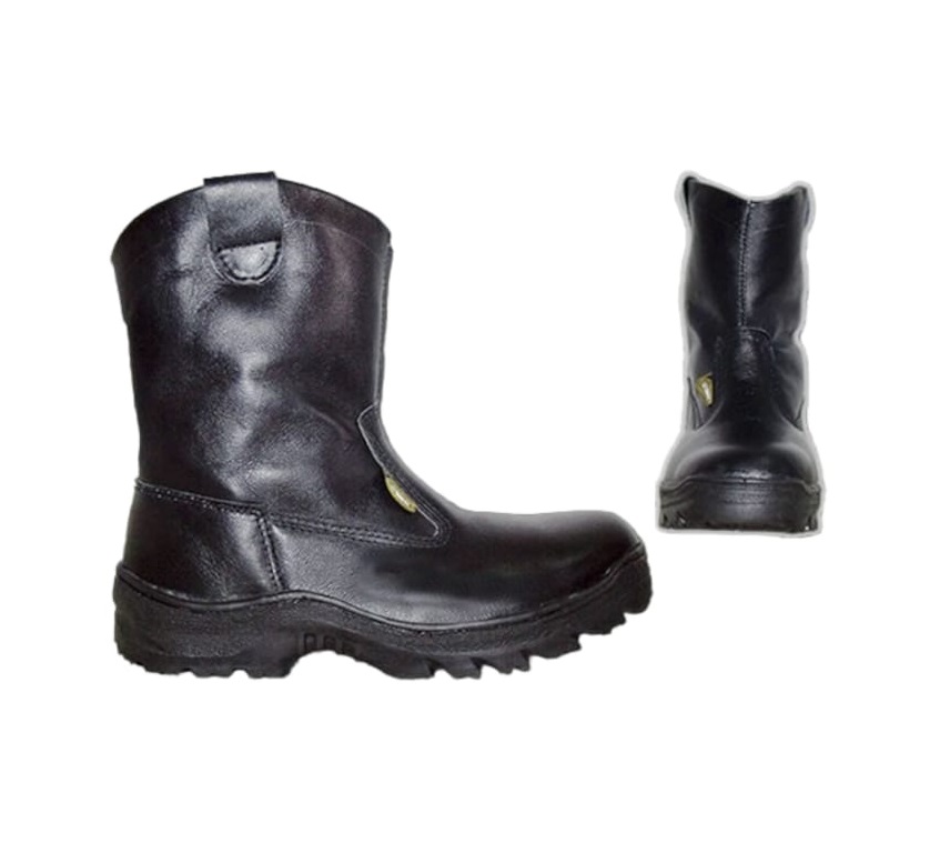 BOTA DE SEGURIDAD SOLDADOR TALLA 42 DE NAPA NEGRO SUELA POLI. CON PUNTERA REF. 1022-B MARCA ORUGA