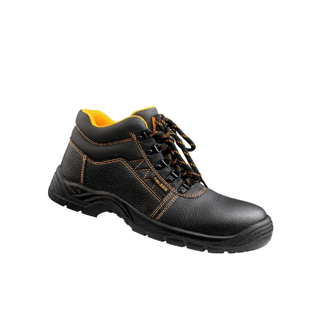 BOTA DE SEGURIDAD TRENZADA 43 PUNTERA Y ENTRESUELO DE ACERO PARTE PIEL REF:45355 MARCA TOLSEN