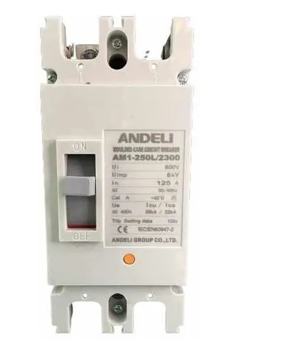 BREAKER 2 X 125 AMP CAJA MOLDEADA SERIE AM1 REF. AM1-250L-125A-2P MARCA ANDELI