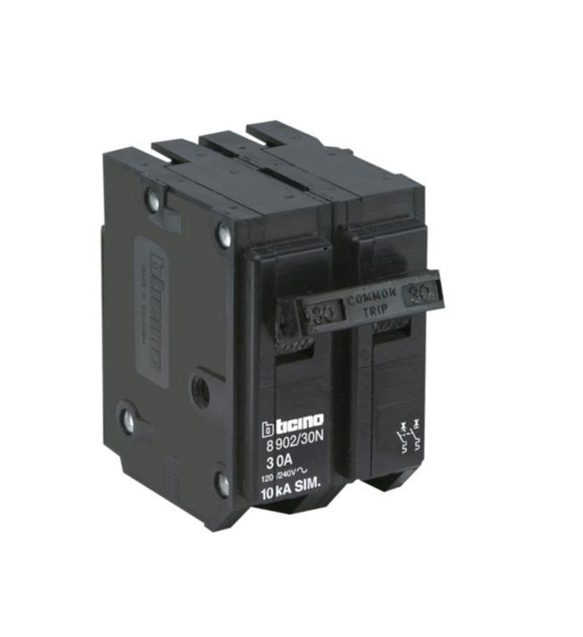 BREAKER PARA EMPOTRAR 2 X 30 A REF. 8902 / 30N THQL 2 X 30 MARCA BTICINO