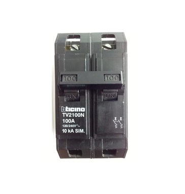 BREAKER SUPERFICIAL 2 X 100 A REF. TV2100N / 04-07-006 MARCA BTICINO