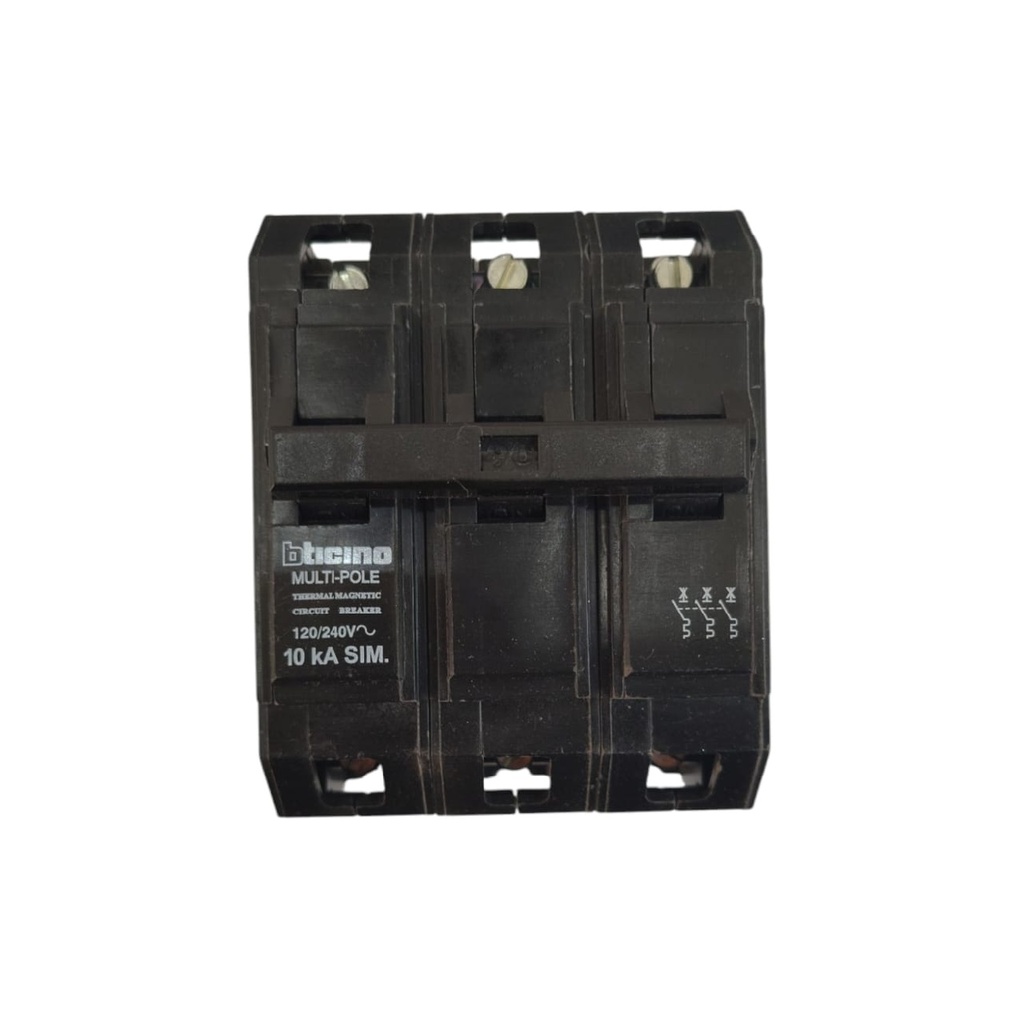 BREAKER SUPERFICIAL 3 X 90 A REF. TV3090N MARCA BTICINO