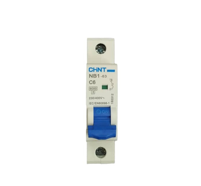 BREAKER TERMOMAGNETICO 1 X 6 AMP 230 / 400 V MOD. NB1-63-C6 REF. CHI030003 COD. 305697 MARCA CHINT