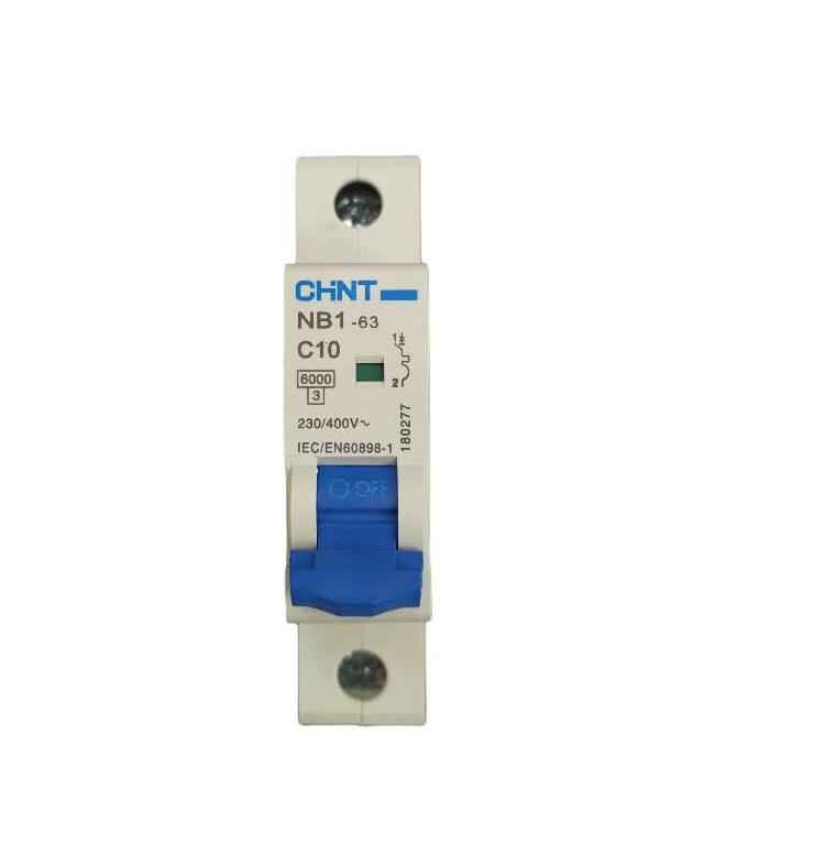 BREAKER TERMOMAGNETICO 1 X 10 AMP 230 / 400 V MOD. NB1-63-C10 / NB1-63P1-10 REF. CHI030004 / 20900370 MARCA CHINT