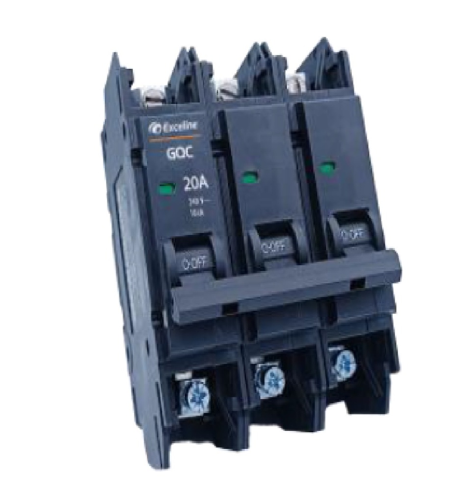 BREAKER SUPERFICIAL 3 X 20 A REF. GQC-20A-3 COD. 222254 MARCA EXCELINE