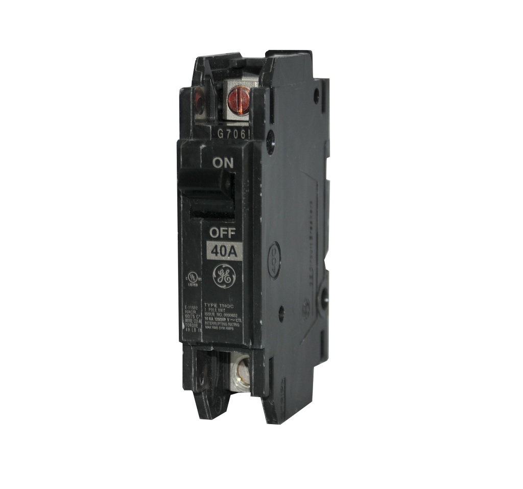 BREAKER SUPERFICIAL DE 1 X 40 AMP TIPO THQC1140WL REF. 113000000000052 MARCA ABB / GENERAL ELECTRIC