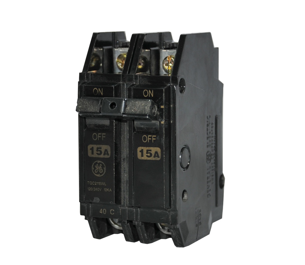 BREAKER SUPERFICIAL DE 2 X 15 AMP TIPO TQC2115WL MARCA GENERAL ELECTRIC