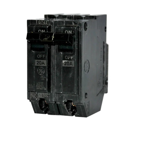 BREAKER PARA EMPOTRAR DE 2 X 20 AMP TIPO THQL2120 BRASILERO MARCA GENERAL ELECTRIC