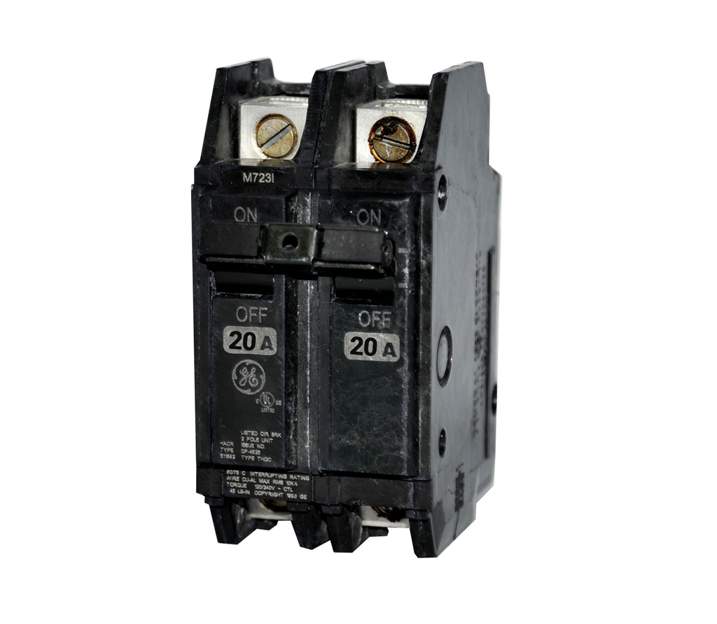 BREAKER SUPERFICIAL DE 2 X 20 AMP TIPO TQC2120WL MARCA GENERAL ELECTRIC