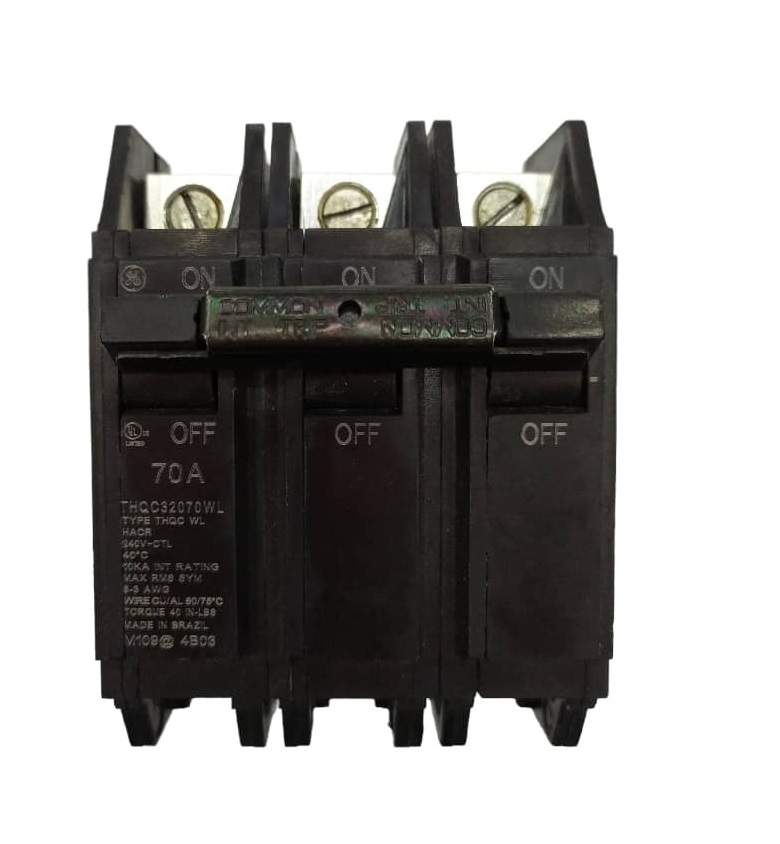 BREAKER SUPERFICIAL DE 3 X 70 AMP REF. TQC3470WL MARCA GENERAL ELECTRIC
