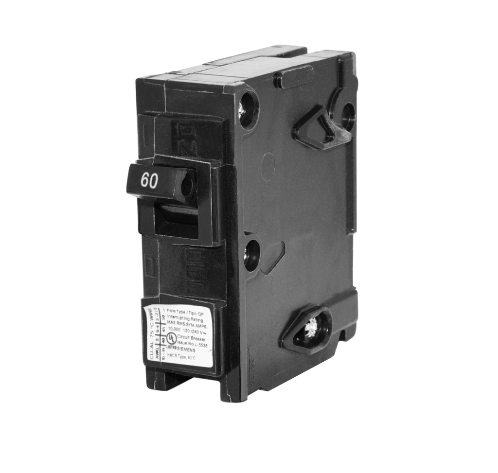 BREAKER PARA EMPOTRAR DE 1 X 60 AMP REF. Q160 MARCA SIEMENS