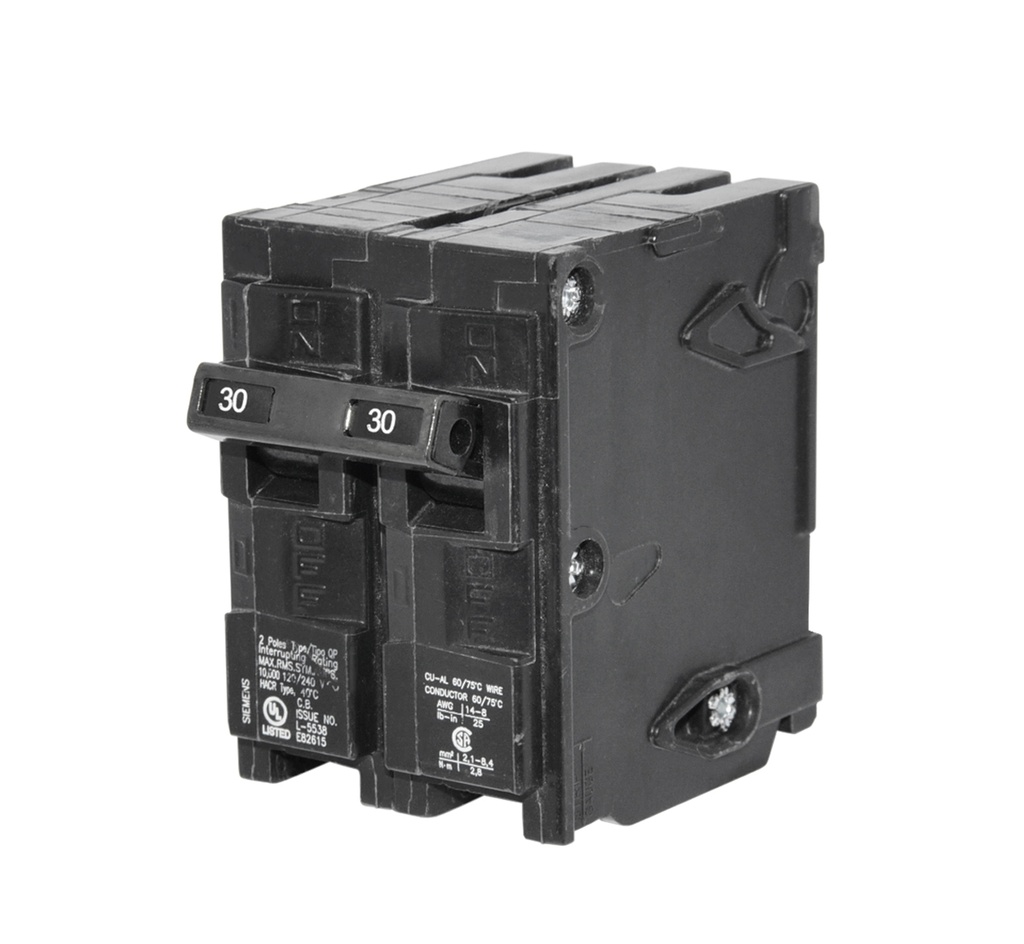 BREAKER PARA EMPOTRAR DE 2 X 30 AMP REF. Q230 MARCA SIEMENS
