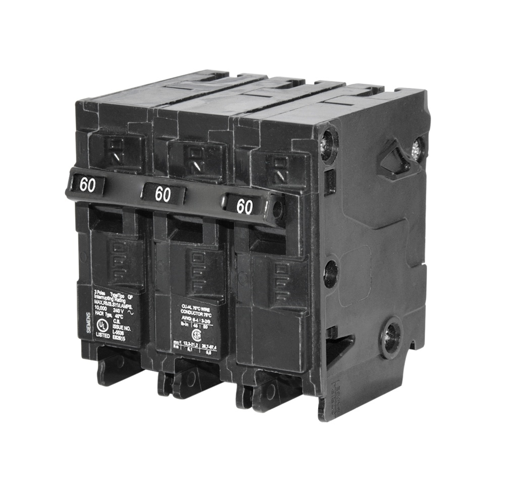 BREAKER PARA EMPOTRAR DE 3 X 60 AMP REF. Q360 MARCA SIEMENS