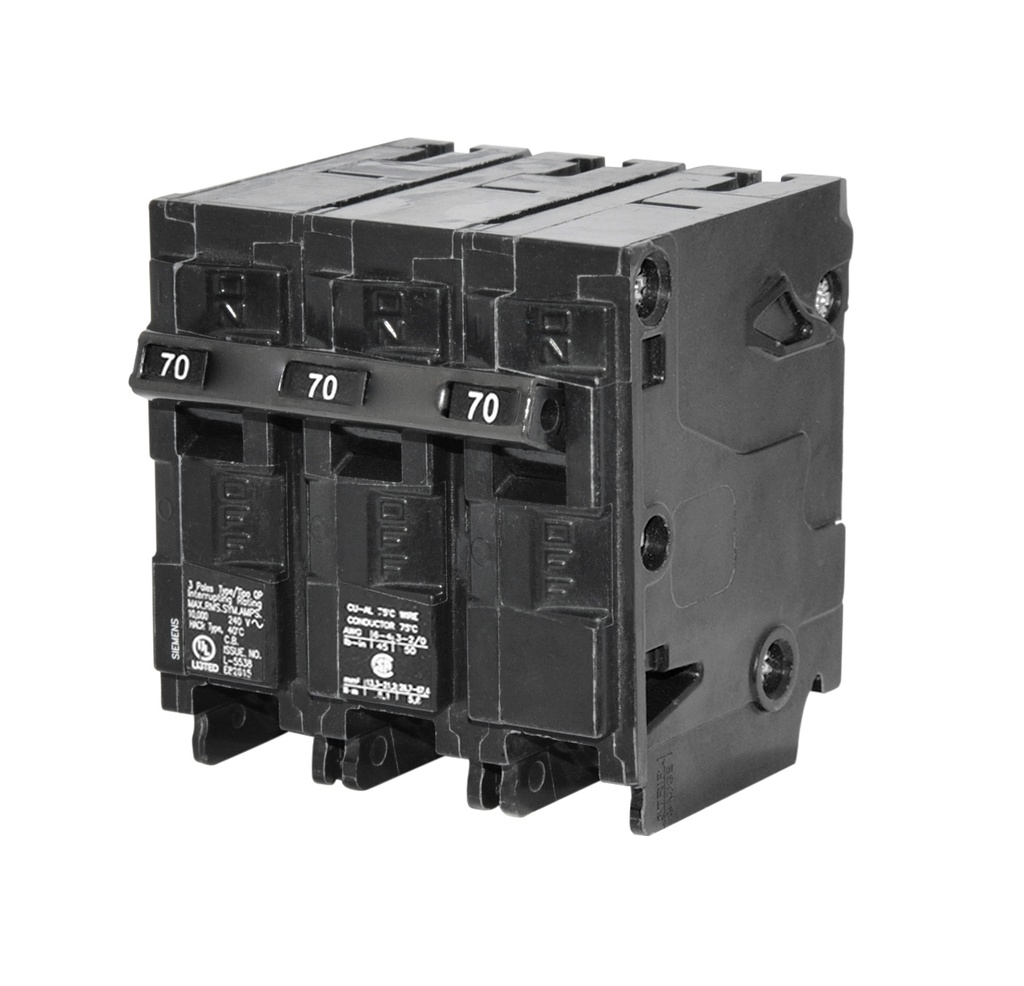 BREAKER PARA EMPOTRAR DE 3 X 70 AMP REF. Q370 MARCA SIEMENS
