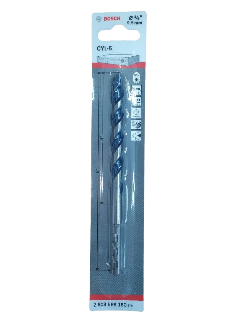 BROCA PARA CONCRETO 3/8" X 4" X 6" BLUE GRANITE CYL-5 REF. 2608588180 / 872156 / 690706 MARCA BOSCH