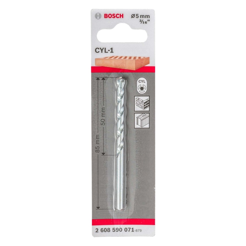 BROCA CONCRETO 3/16" X 3.1/2" CYL1 REF. 2608590071 / 871852 / 434843 MARCA BOSCH
