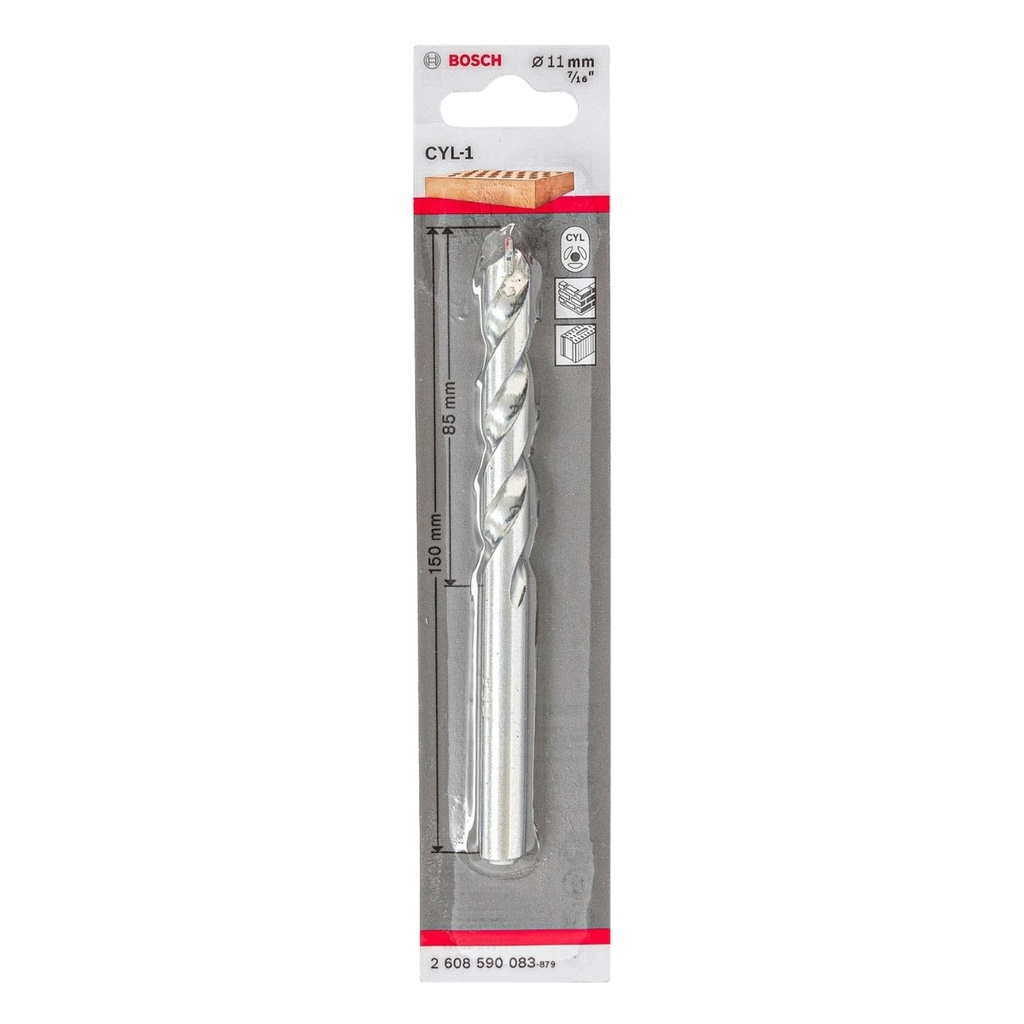BROCA PARA CONCRETO 7/16" X 5 29/32" 11X85X150MM CYL-1 REF. 2608590083 / 871880 / 434966 MARCA BOSCH