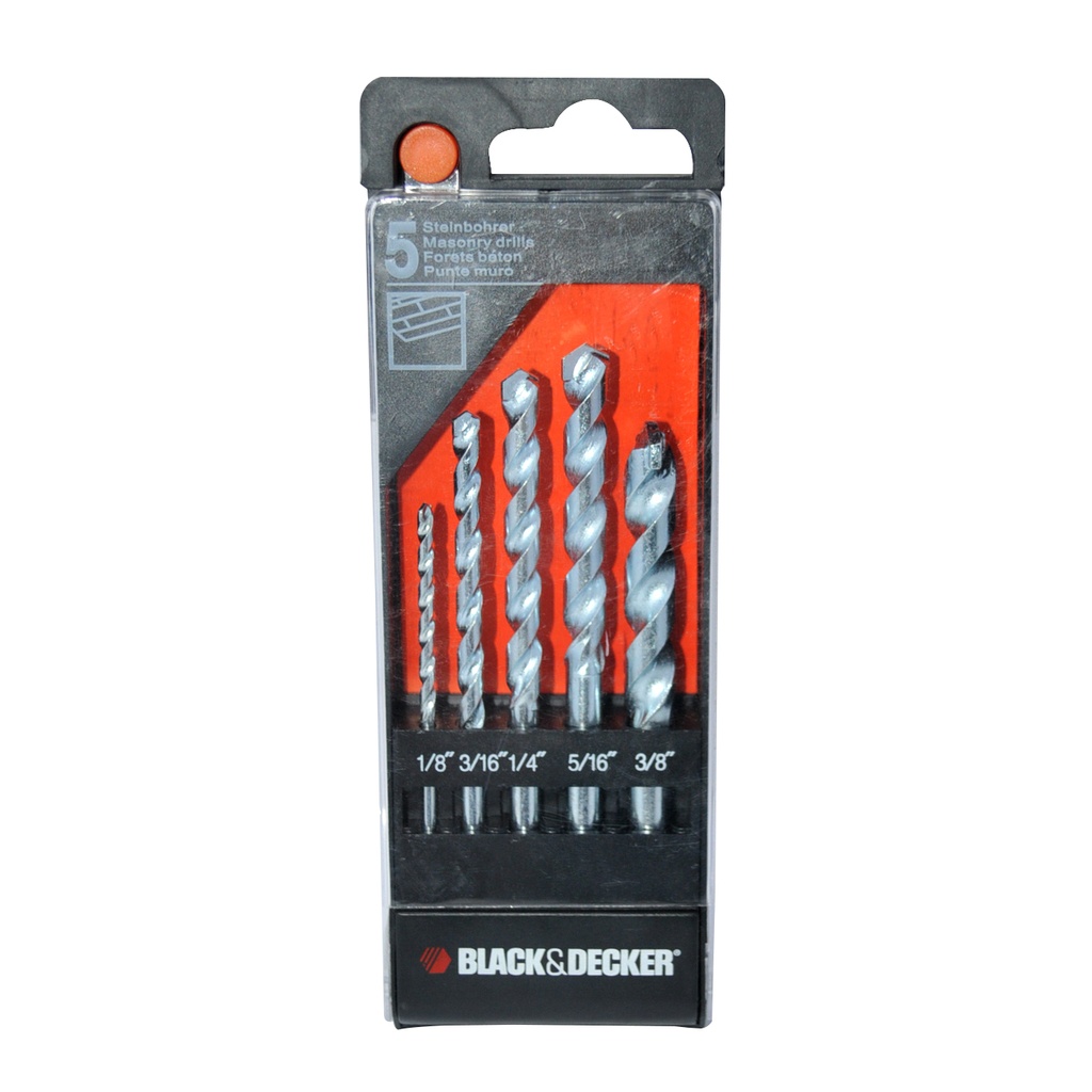 JUEGO DE BROCAS PARA CONCRETO 5 PZAS REF. BD01505A MARCA BLACK&DECKER