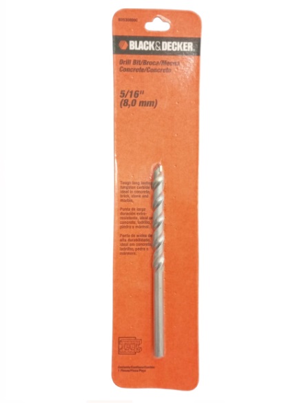 BROCA / MECHA PARA CONCRETO 5/16" REF. BD530800C MARCA BLACK&DECKER