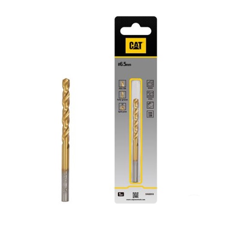 BROCA PARA METAL TITANIO HSS DIN 338 6,5 MM X 101 MM REF. DA02010 / 889203 MARCA CAT
