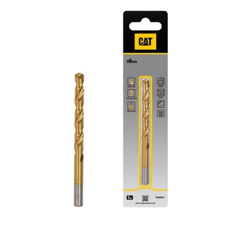 BROCA PARA METAL TITANIO HSS DIN 338 8 MM X 117 MM REF. DA02012 / 889234 MARCA CAT