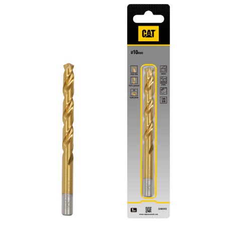 BROCA PARA METAL TITANIO HSS DIN 338 10 MM X 133 MM REF. DA02013 / 892586 MARCA CAT